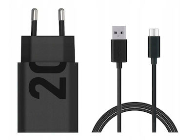 Motorola Ladegerät mit USB-A Anschluss und Kabel USB-C 20W Schwarzs (TurboPower)