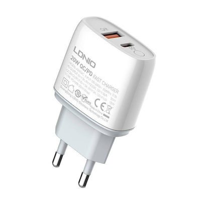 Βάση Φόρτισης με 2 Θύρες USB-A και 2 Θύρες USB-C 20W σε Μαύρο χρώμα (PD20W)