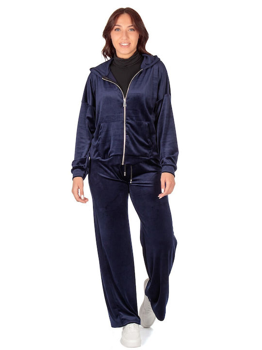 Sweatpants Set Velvet Blue