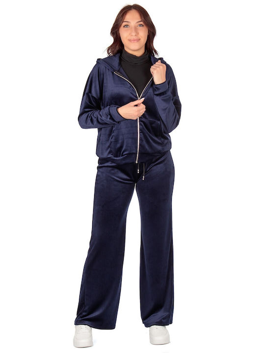 Sweatpants Set Velvet Blue