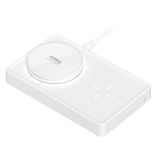 4Smarts Kabelloses Ladegerät (Qi Pad) mit USB-C Anschluss 20W Weißς (Ultimag Trident)