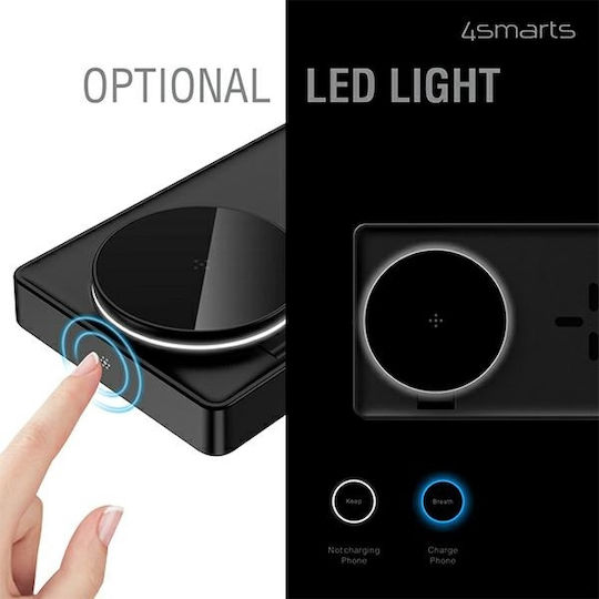 4Smarts Kabelloses Ladegerät (Qi Pad) mit USB-C Anschluss 20W Weißς (Ultimag Trident)