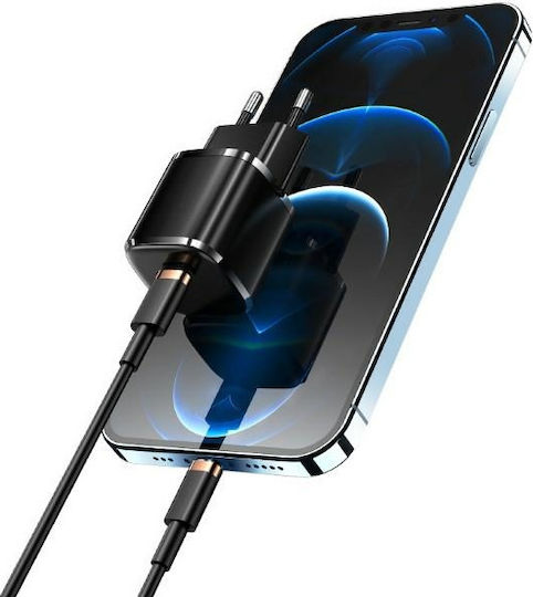 Usams Φορτιστής Χωρίς Καλώδιο με Θύρα USB-C 20W Power Delivery Λευκός (T36 Mini)