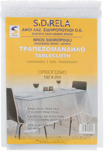 Τραπεζομάντηλο με Δαντέλα Διάφανο 132x172εκ.