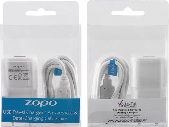 Zopo Φορτιστής Χωρίς Καλώδιο με Θύρα USB-A Λευκός (D7-0751000)