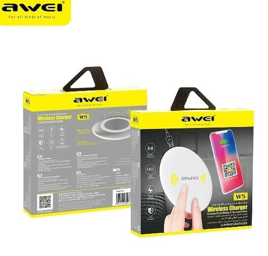 Awei Kabelloses Ladegerät (Qi Pad) 5W Weißs (W5)
