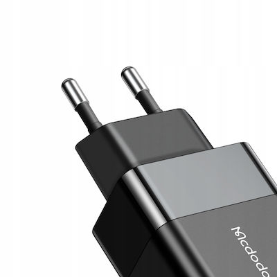 Mcdodo Încărcător Fără Cablu cu Port USB-A și Port USB-C 20W Livrarea energiei / Încărcare rapidă 2.0 Negruς (CH-1951)