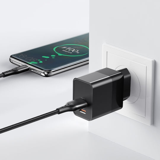 Mcdodo Charger Without Cable with USB-A Port and USB-C Port 20W Power Delivery / Quick Charge 2.0 Blacks (CH-1951)