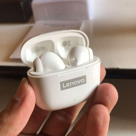 Lenovo LP40 Pro Earbud Bluetooth Handsfree Ακουστικά με Αντοχή στον Ιδρώτα και Θήκη Φόρτισης Λευκά