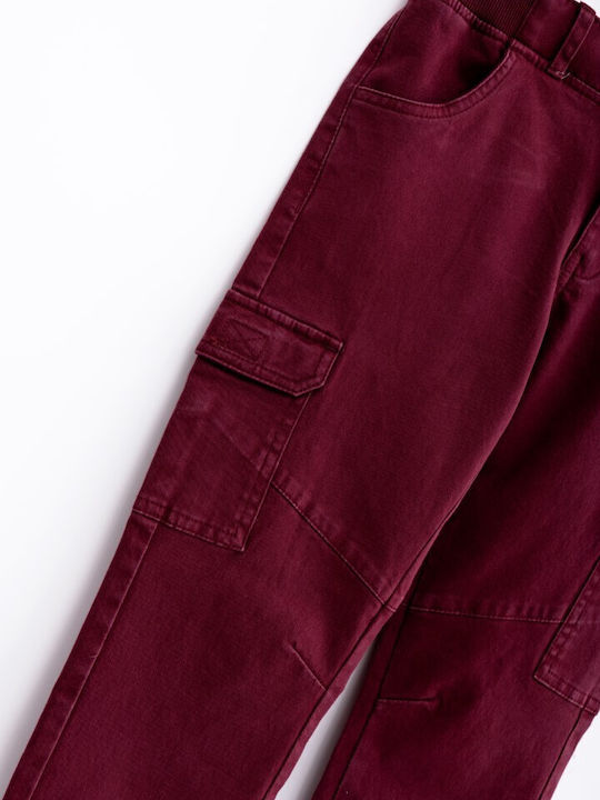 Funky Kids Cargo Trousers Burgundy