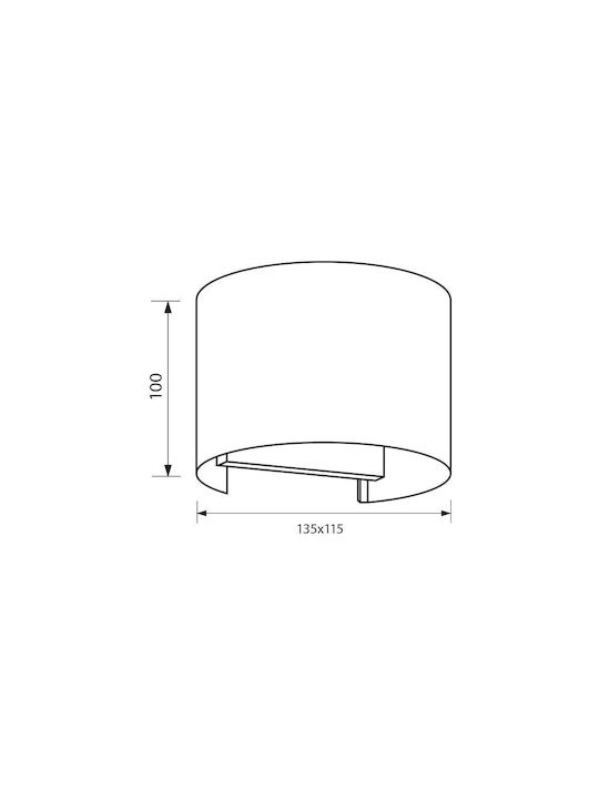 Vivalux Stark Wall-Mounted Outdoor Spot LED IP54 3W with Natural White Light 13.5x11.5x10cm