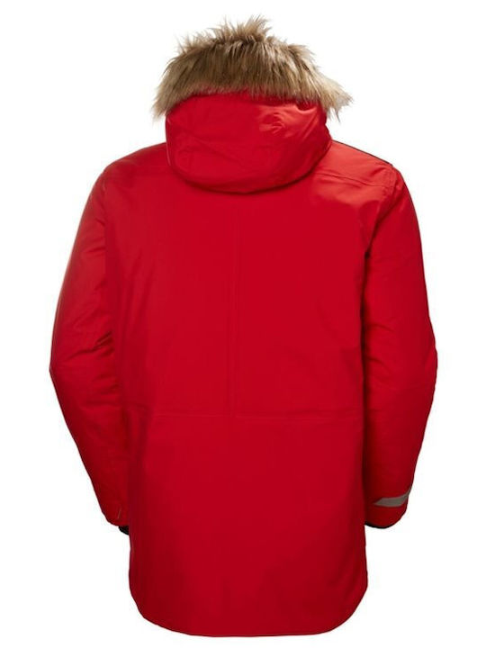 Helly Hansen Svalbard Men's Winter Parka Jacket Waterproof and Windproof Red