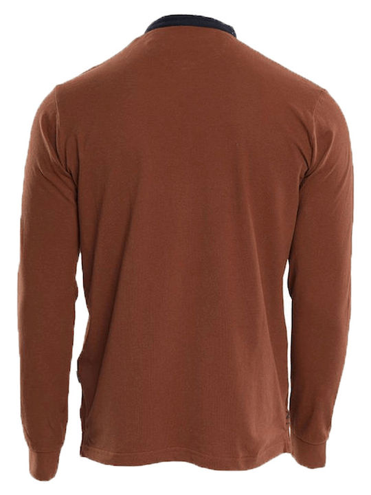 Double A Men's Long Sleeve Blouse with Buttons Camel