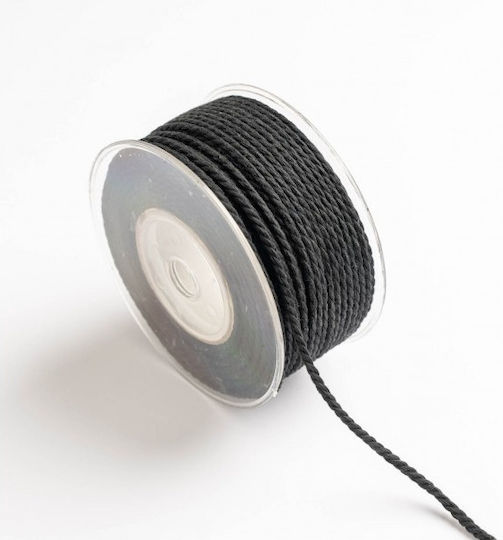 Kyriacou Lace Cotton Round Black 4mm x 50m