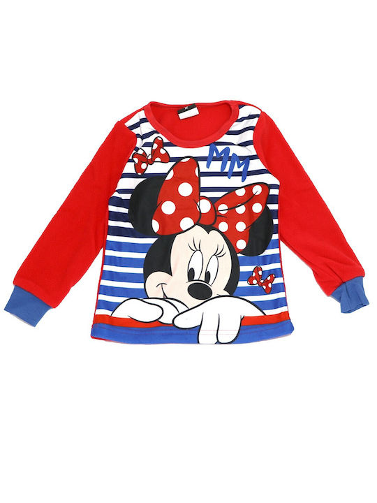 Disney Детска пижама Зимна Поларена red