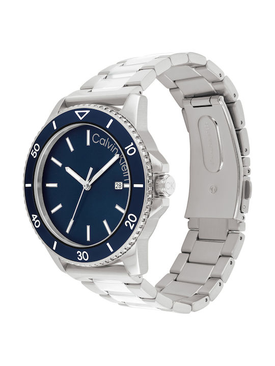 Calvin Klein Aqueous Ρολόι Μπαταρίας με Μεταλλικό Μπρασελέ Calvin Klein Aqueous Ρολόι Μπαταρίας με Μεταλλικό Μπρασελέ