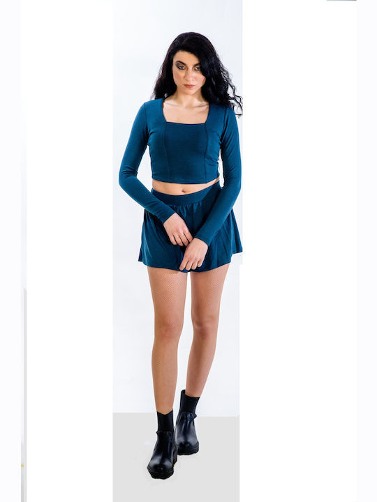 Γυναικείο Crop Top Μακρυμάνικο Emerald
