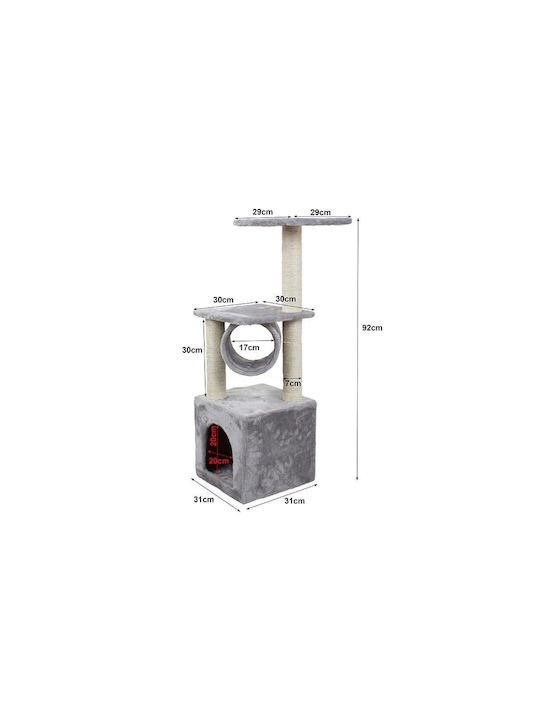 Scratching Post Cat Trees Gray 5 levels 31x31x92cm