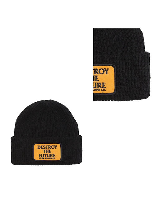 Beanie Unisex Σκούφος Πλεκτός σε Μαύρο χρώμα