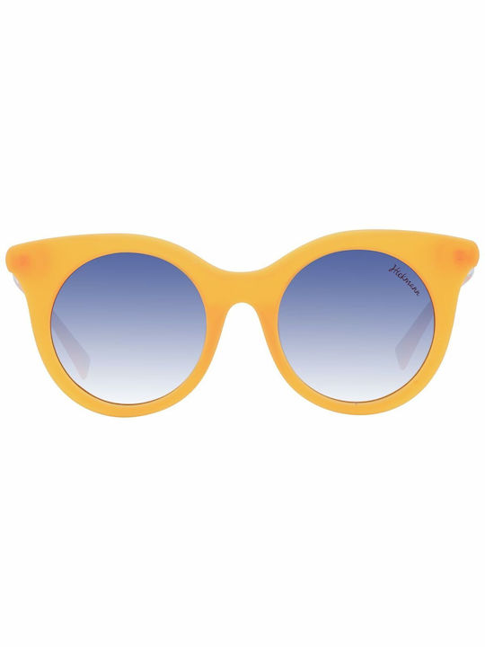 Ana Hickmann Women's Sunglasses with Orange Frame and Blue Gradient Lens HI9063 T04