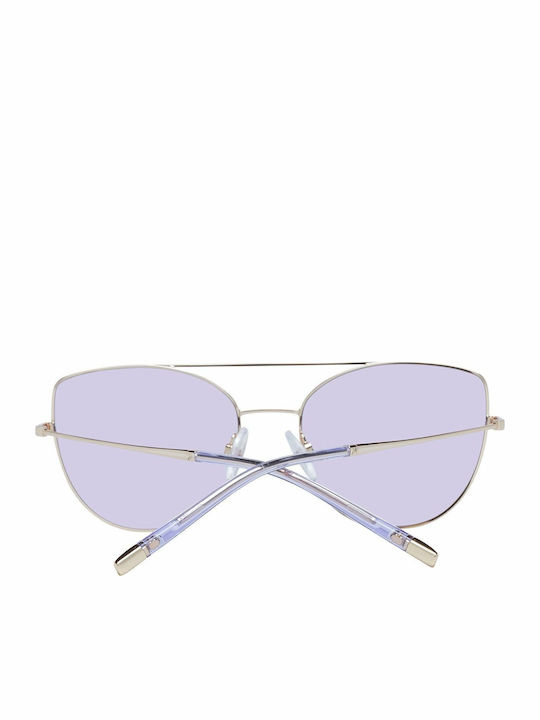 Ana Hickmann Women's Sunglasses with Silver Metal Frame and Purple Lens HI3054 04C