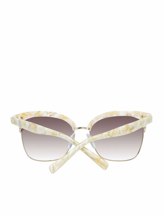 Ana Hickmann Woman Sunglasses with Beige Tartaruga Horn-Rimmed Frame and Beige Gradient Lens