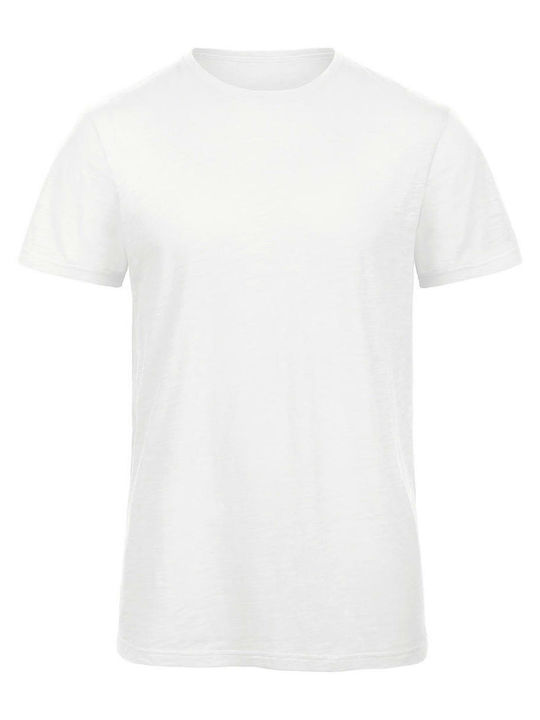 B&C Inspire Slub T Мъжко Рекламна тениска Къс ръкав Chic Pure White