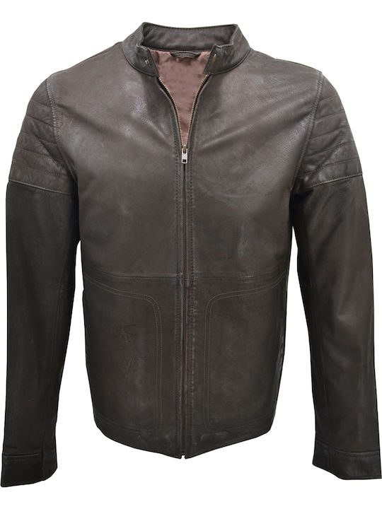 Δερμάτινα 100 Men's Winter Leather Jacket Coffee.