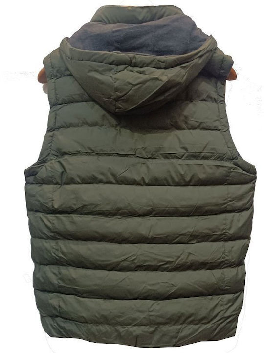 Luciano Faketti Men's Winter Sleeveless Puffer Jacket λαδί