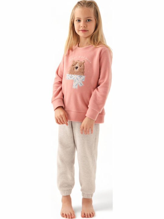 Arnetta Pijama pentru copii De iarnă Fleece Roz