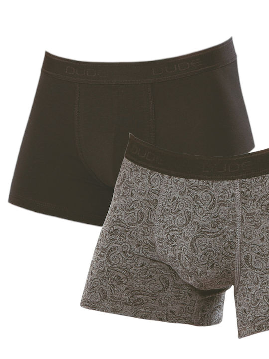 Men's Boxers Black/Grey with Patterns 2Pack