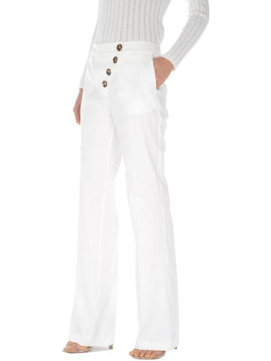 Anna Rita N Damen Stoff Palazzo-Hose ECROU E19A106