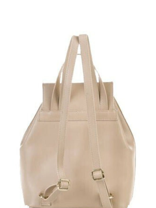 Athina Oikonomou Leather Women's Bag Backpack Beige