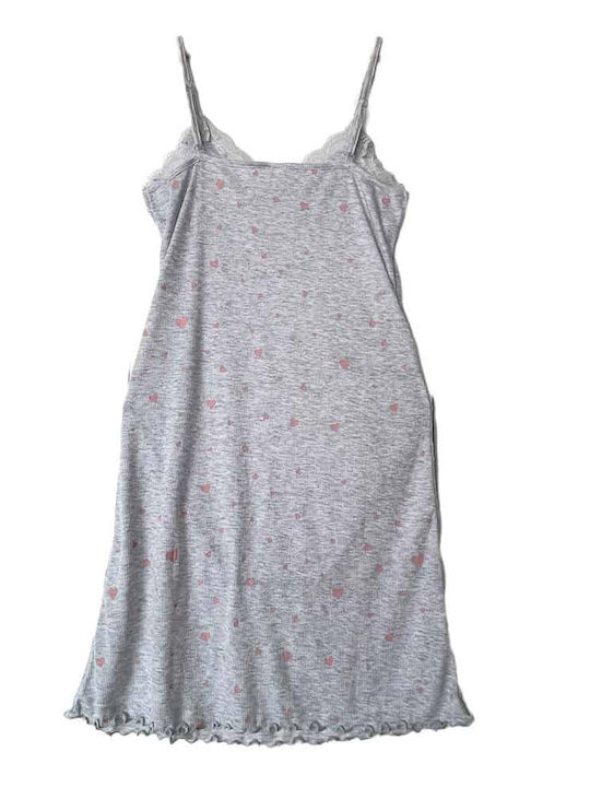 Cootaiya Summer Cotton Women's Nightdress Grey