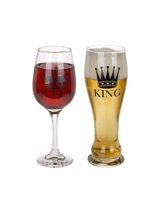 Out of the Blue Set of Glasses Beer, μπίρας made of Glass 2pcs