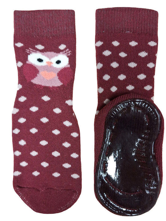 Ewers Kinderstrümpfe Hausschuh-Socken Burgundisch