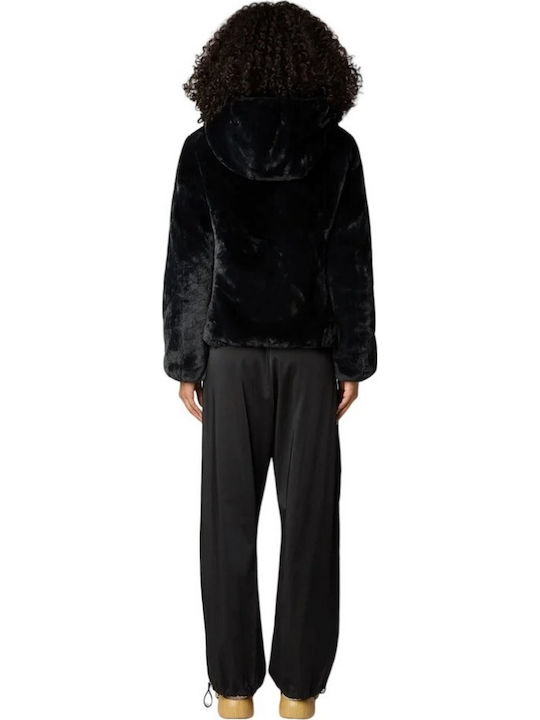 Scurtă Jachetă de femei Puffer Reversibilă Black