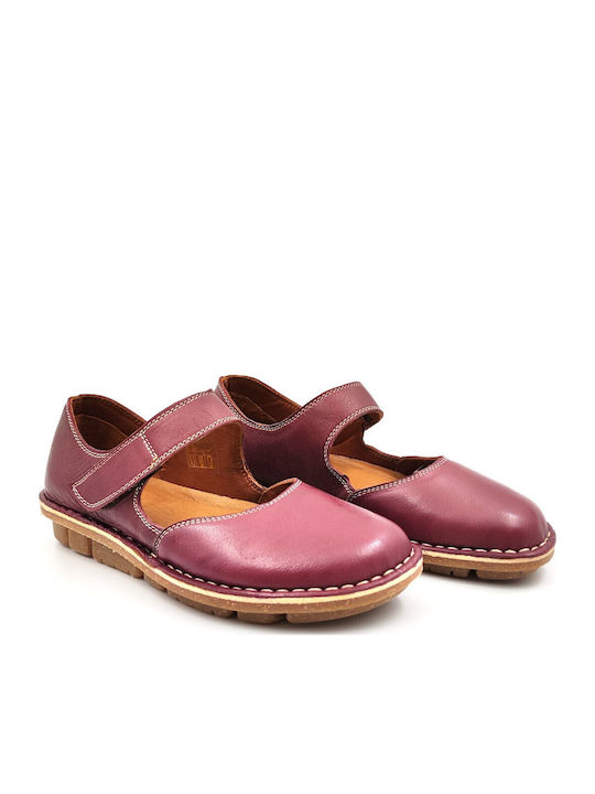 Leather Ballerinas Purple