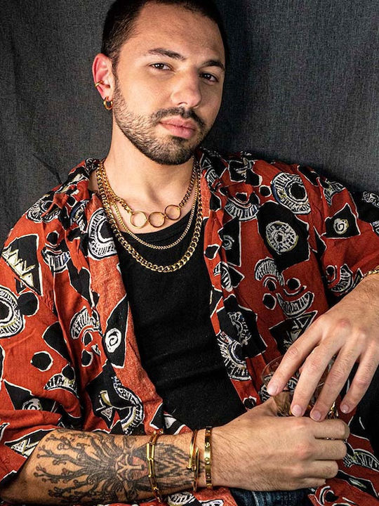 Theodora's Jewellery Chunky Αλυσίδα Λαιμού από Ατσάλι Φαρδιά Πάχους 8.7mm και Μήκους 40cm