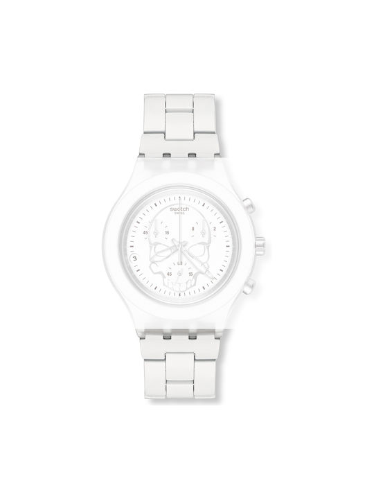 Swatch Full-blooded Μεταλλικό Μπρασελέ Λευκό 19mm