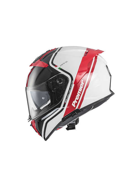 Premier Devil PH 2 Grey/Red/White Motorcycle Helmet Full Face ECE 22.06 1490gr with Pinlock and Sunvisor