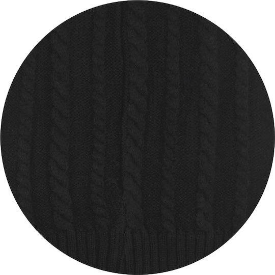 Beanie Γυναικείος Σκούφος Πλεκτός σε Μαύρο χρώμα