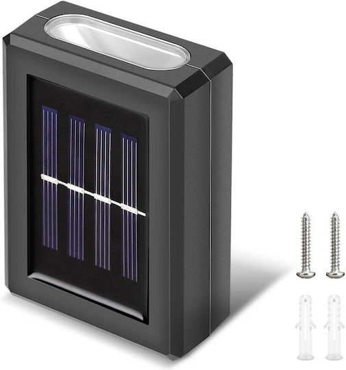 Set of 4 Wall Solar Lights Warm White 3000K with Photocell IP65 6cmx10cmx3cmcm