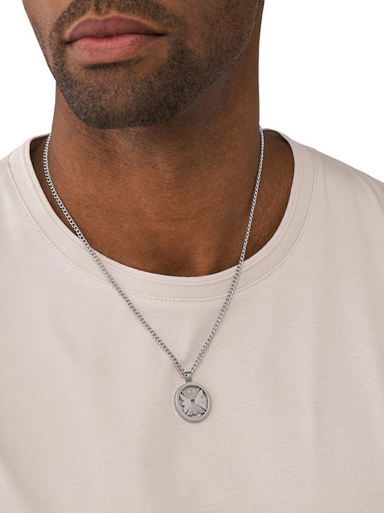 Emporio Armani Eagle Logo Κολιέ από Ασήμι