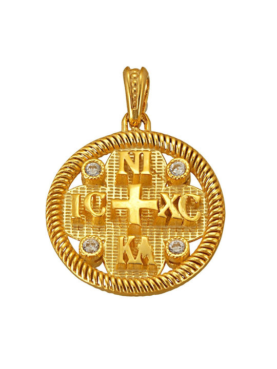 Senzio Belibasakis Charm Amulet Constantine from Gold 9 K with Zircon