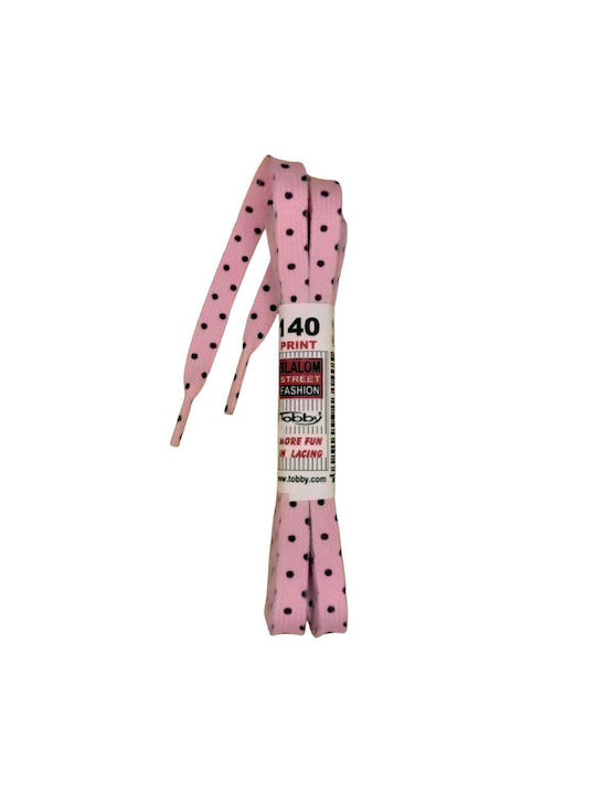 Tobby Șireturi de Pantofi Dots Pink 2buc 140cm