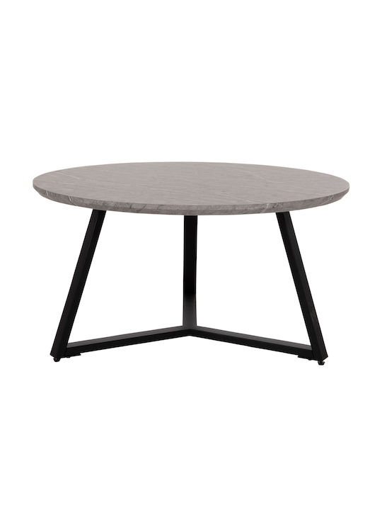 Round Coffee Table Wooden Grey L80xW80xH42cm.