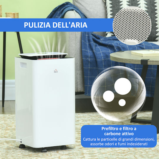 HomCom 821-029V91WT Dehumidifier with Compressor 12lt