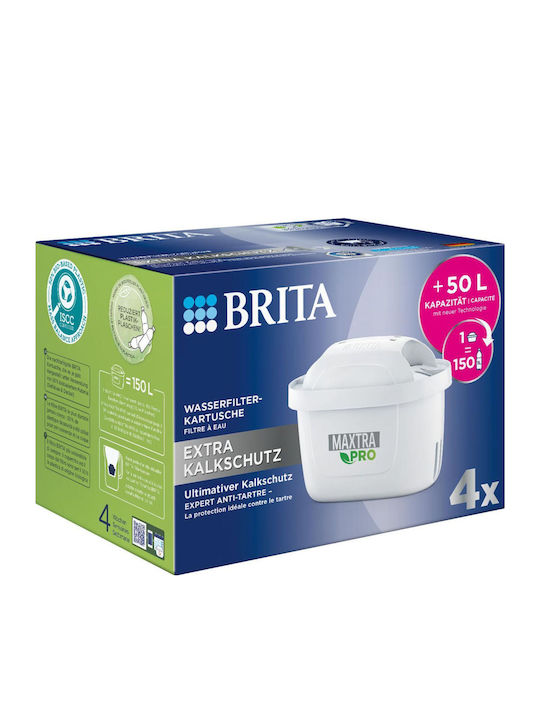 Brita Water Filter Replacement for Pitcher Maxtra Pro Extra Lime Protection 4pcs
