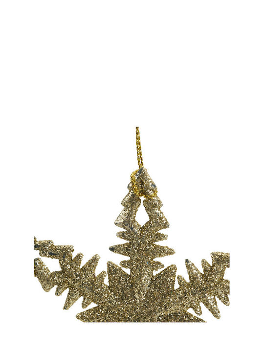 Kaemingk Weihnachtshänger Ornament Plastik Gold mit Goldstaub 10x10cm